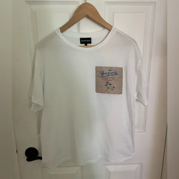 Like new, Armani Chic white logo patch tee in perfect condition, size S-M - Picture 2 of 5